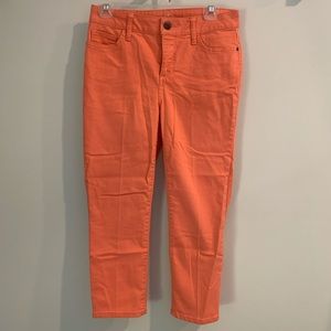 Awesome peach pink straight leg cropped jeans sz4